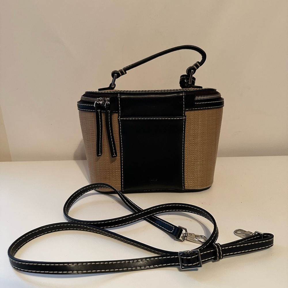 Vagic 2way basket bag shoulder bag silver hardware raffia black